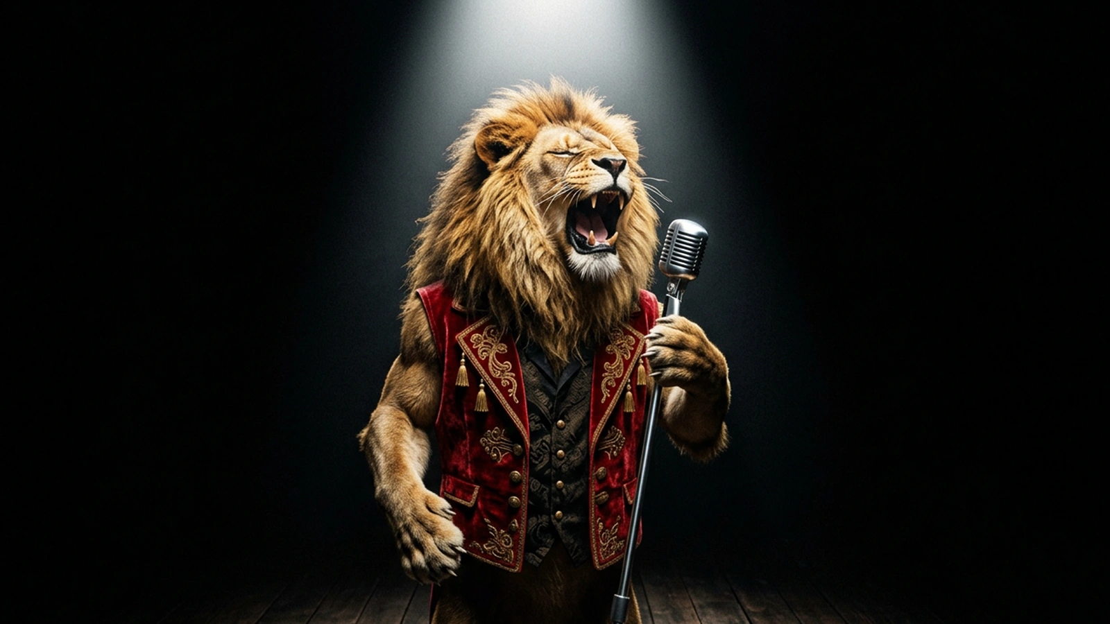 Reference image of a lion used as the source for video generation.